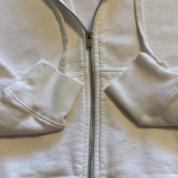 Zadig & Voltaire Comfy Rock Gold Studs Zip Up Hoodie White Blanc Medium Like New - Picture 8 of 9
